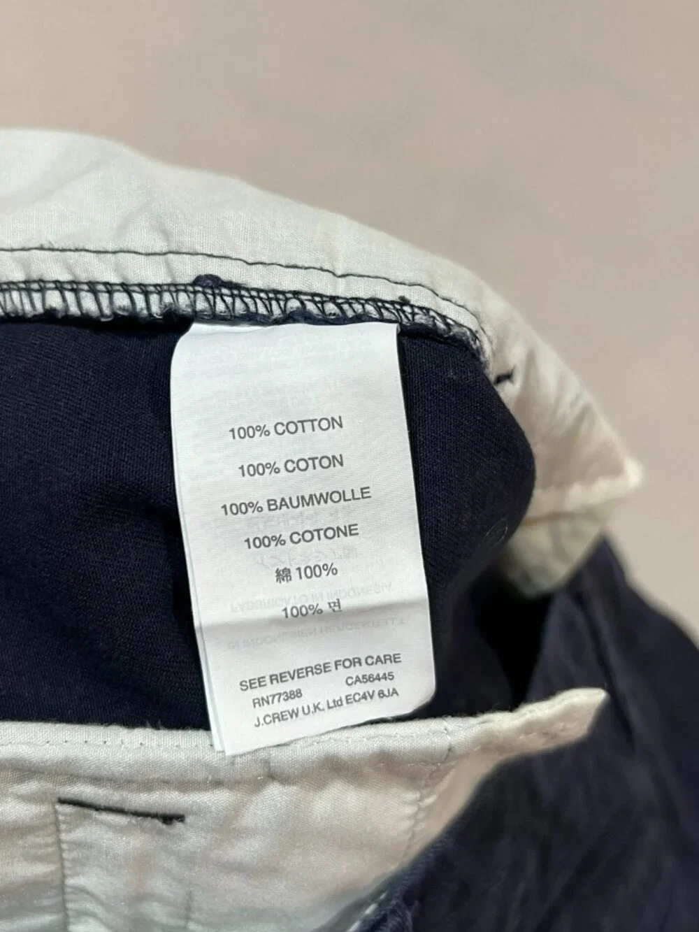 J. Crew Navy Chino Flat Front Cotton Pocket Mid Rise Shorts Womens Size 6